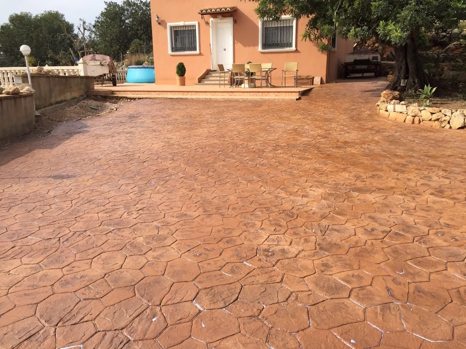 Complete pressed colour concrete texure